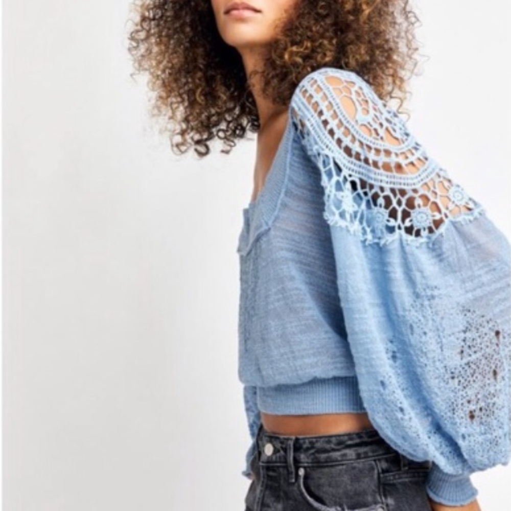 FREE PEOPLE | Before You Go Pullover in Rain Song - Picture 3 of 5